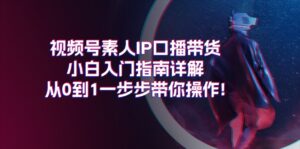 视频号素人IP口播带货小白入门指南详解，从0到1一步步带你操作!-七七创业网