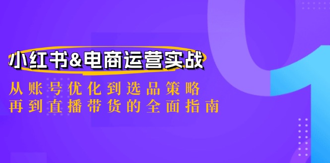 小红书&电商运营实战：从账号优化到选品策略，再到直播带货的全面指南-七七创业网