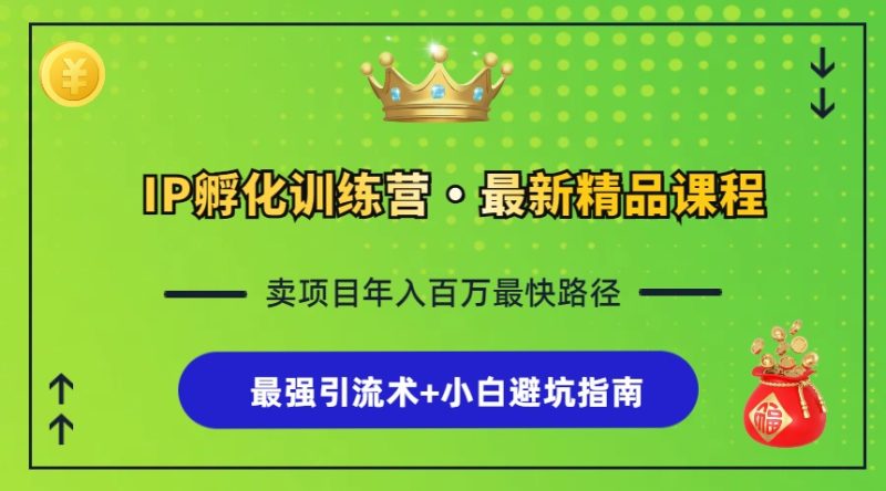 IP孵化训练营，知识付费全流程+最强引流术+小白避坑指南-七七创业网