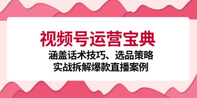 视频号运营宝典：涵盖话术技巧、选品策略、实战拆解爆款直播案例-七七创业网