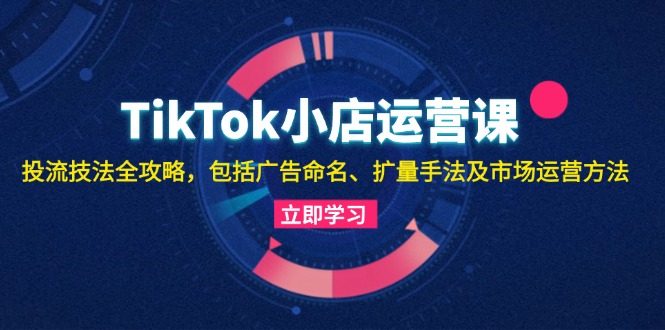 TikTok小店运营课：投流技法全攻略，包括广告命名 扩量手法及市场运营方法-七七创业网